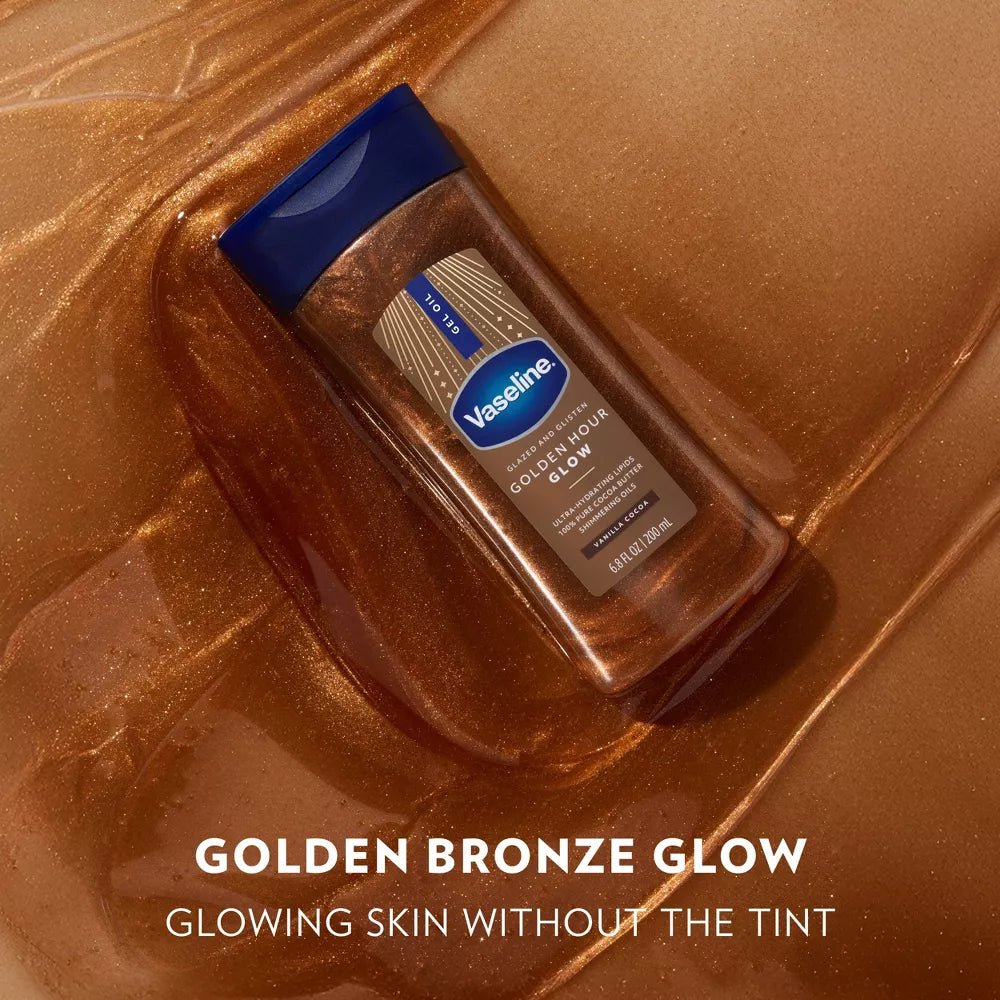 Vaseline Glazed & Glisten Vanilla Cocoa Shimmering Gel Body Oil – 6.8oz - Beauty Exchange Beauty Supply