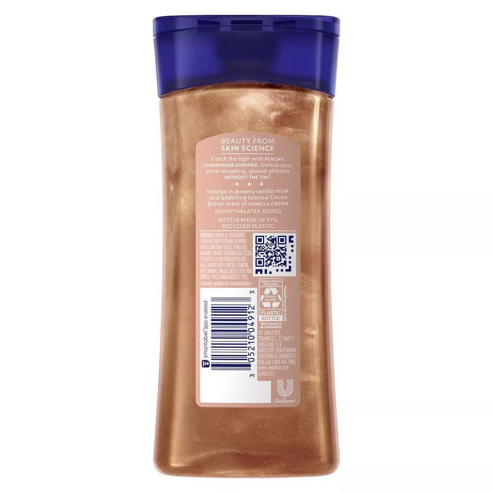 Vaseline Glazed & Glisten Vanilla Cocoa Shimmering Gel Body Oil – 6.8oz - Beauty Exchange Beauty Supply