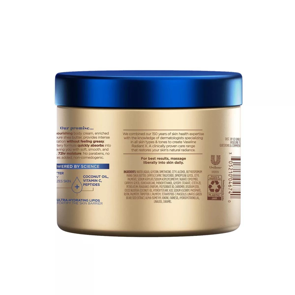 Vaseline Radiant X Deep Nourish Body Cream โ 10 oz - Beauty Exchange Beauty Supply