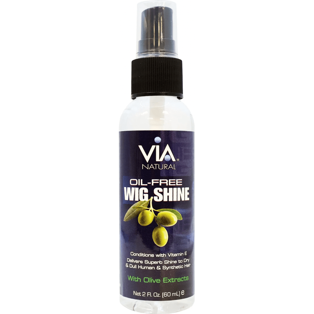 Via Natural Oil - Free Wig Shine Spray for Human & Synthetic Hair | Conditions with Vitamin E & Olive Extracts | 2oz, 4oz, 8oz | - Beauty Exchange Beauty Supply