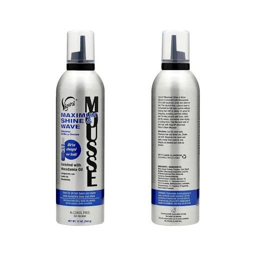 Vigorol Mousse Maximum Shine & Wave With Macadamia Oil 12 Oz - Beauty Exchange Beauty Supply