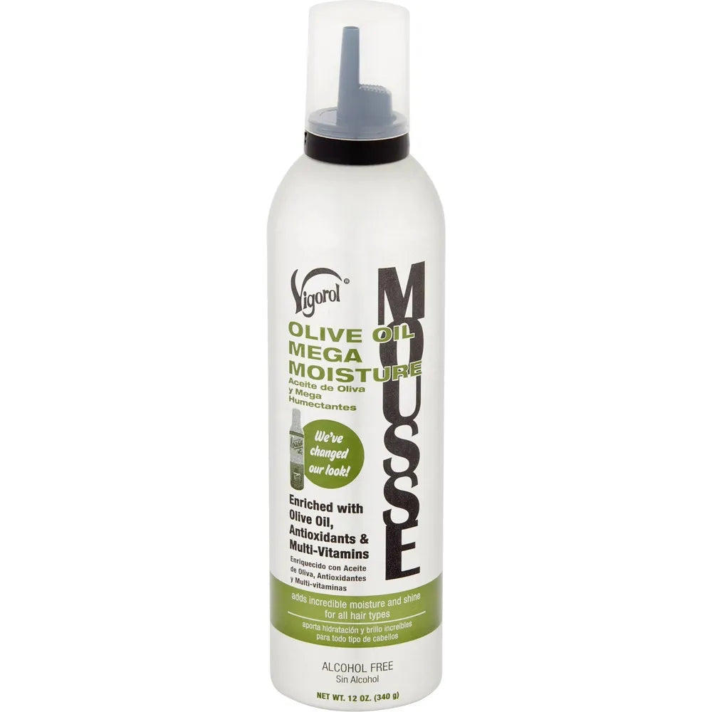 Vigorol Olive Oil Mega Moisture Mousse | Moisturizing | Chemically Treated | Unisex | 12oz - Beauty Exchange Beauty Supply