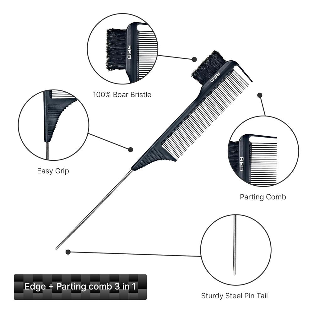 Red by Kiss Edge Parting Pin Tail Comb