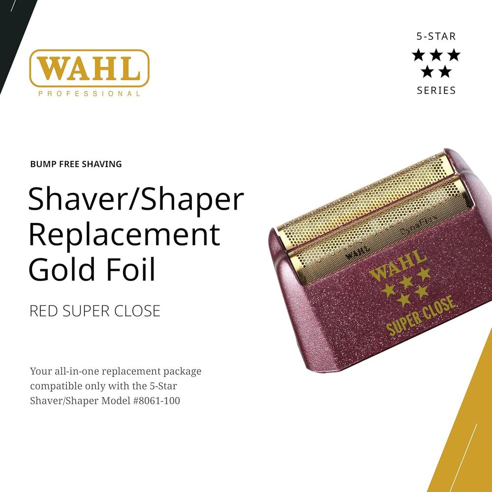 Wahl Gold Foil Shaver – Titanium Foil, Close & Bump - Free Finish - Beauty Exchange Beauty Supply