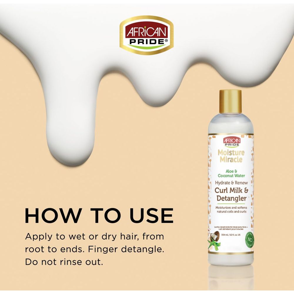 African Pride Moisture Miracle Aloe & Coconut Curl Milk – 12 fl oz