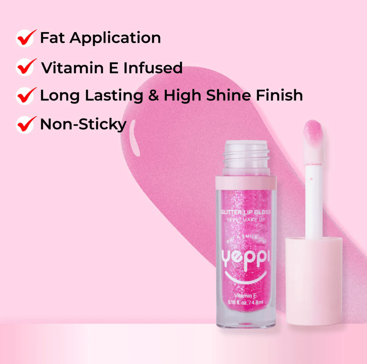 Yeppi Glitter Lip Gloss - 0.16oz - Beauty Exchange Beauty Supply