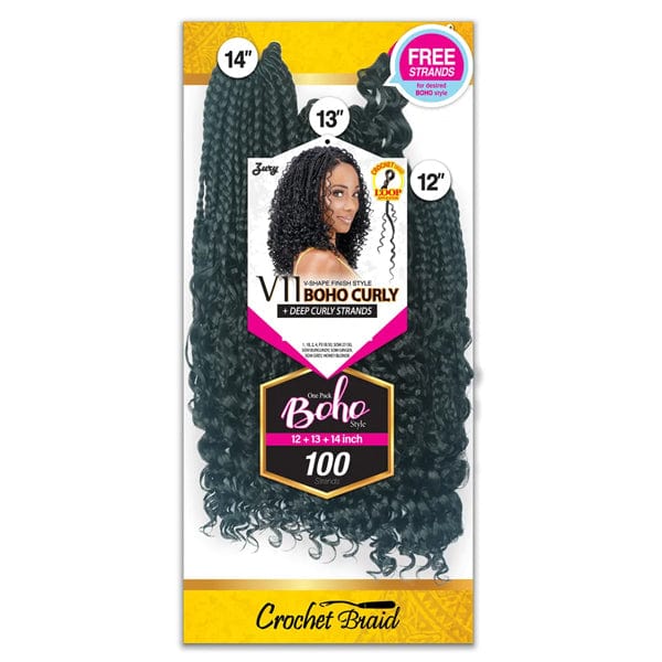 Zury Sis Synthetic Crochet Braid - V11 BOHO CURLY | Soft, Lightweight & Full Look | 12"/13"/14" - Beauty Exchange Beauty Supply