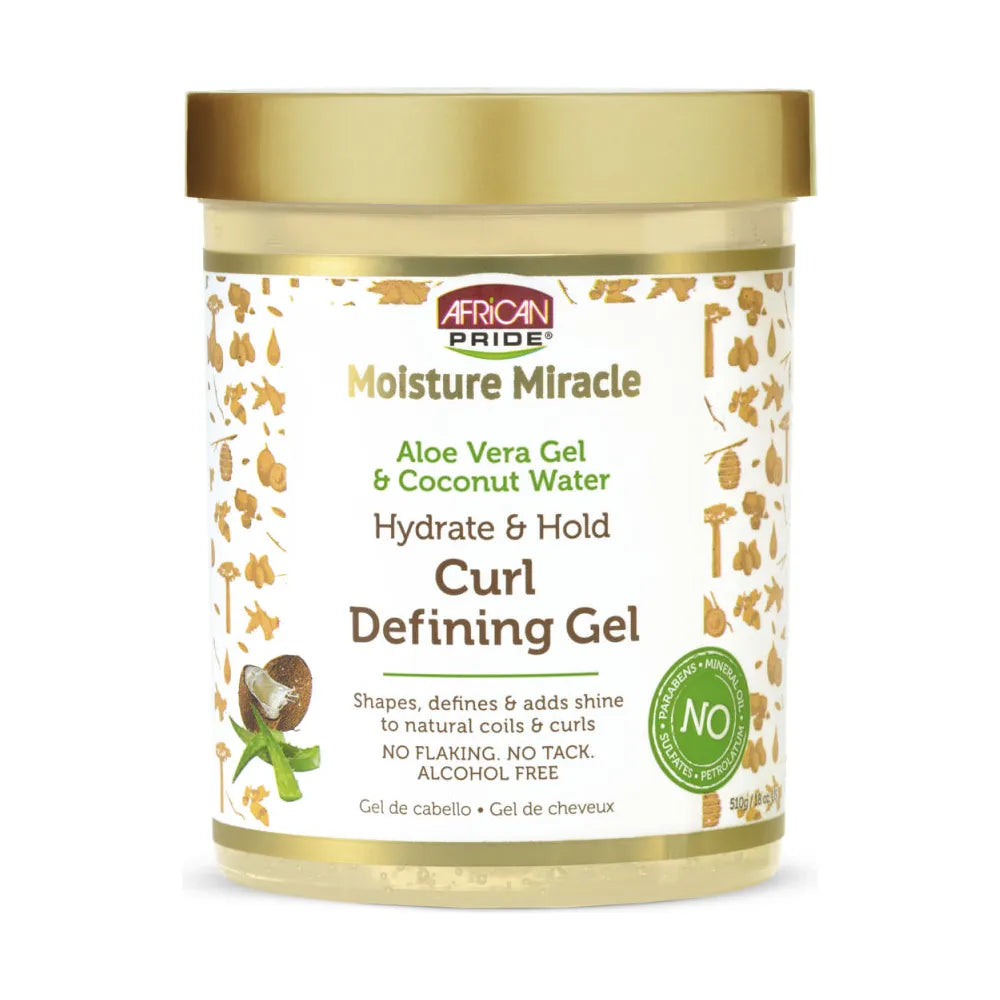 African Pride Moisture Miracle Aloe & Coconut Water Curl Defining Gel โ 18 oz