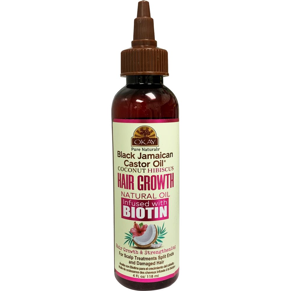 Okay Black Jamaican Castor Oil and Coconut Hibiscus Hair Growth Oil 4 oz