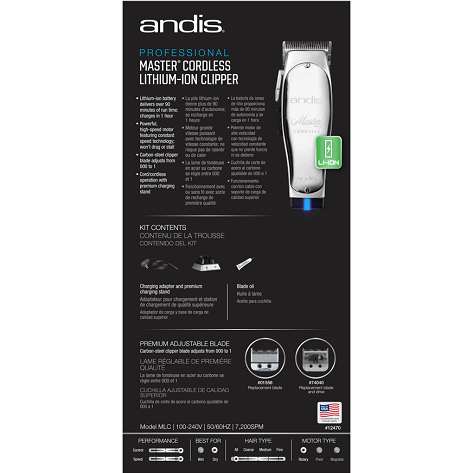 Andis Professional Master Cordless Lithium Ion Clipper - Beauty Exchange Beauty Supply