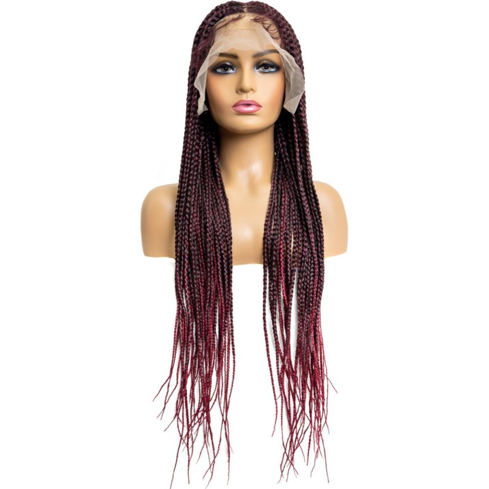 B & B Knotless Synthetic 100% Full HD Lace Wig - Square Box Braid 24" & 32" - Beauty Exchange Beauty Supply