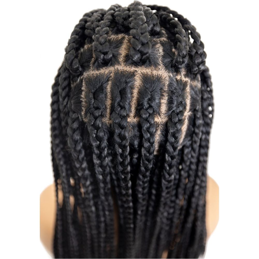 B & B Knotless Synthetic 100% Full HD Lace Wig - Square Box Braid 24" & 32" - Beauty Exchange Beauty Supply