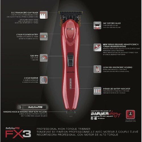 BaByliss PRO FX3 High Torque Cordless Trimmer - Beauty Exchange Beauty Supply