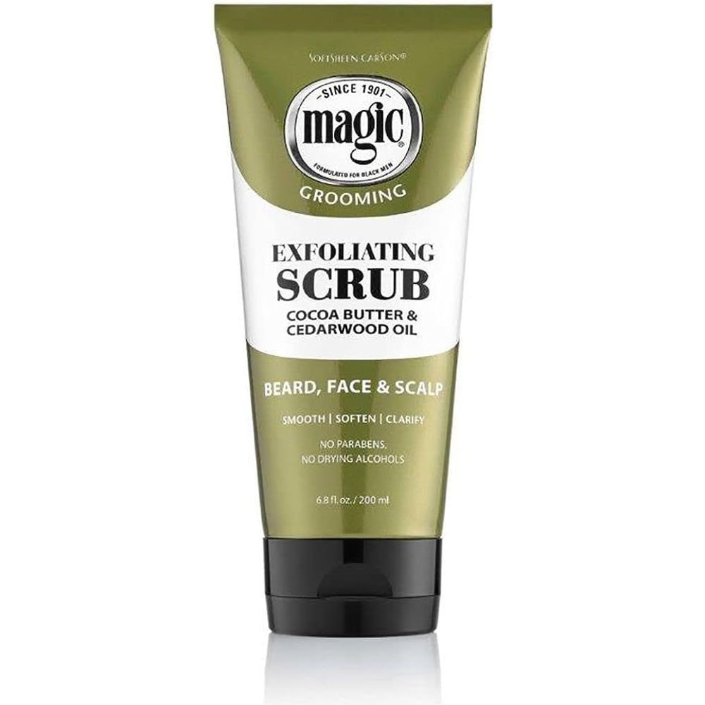 Magic Men's Grooming Facial Exfoliating Scrub Cocoa Butter and Cedarwood Oil for Beard 6.7oz - Beauty Exchange Beauty Supply