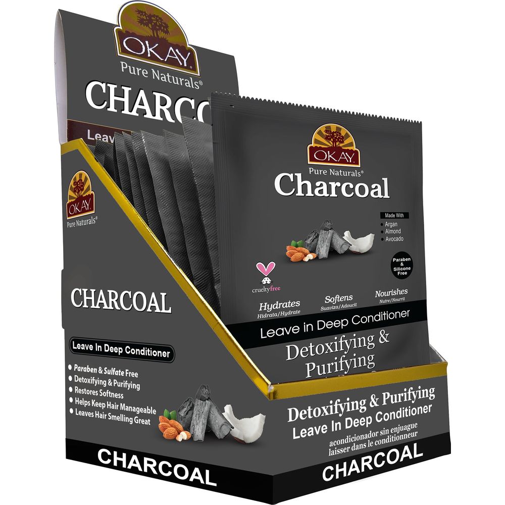 Okay Charcoal Detoxifying & Purifying Leave - In Conditioner 1.25oz - Beauty Exchange Beauty Supply