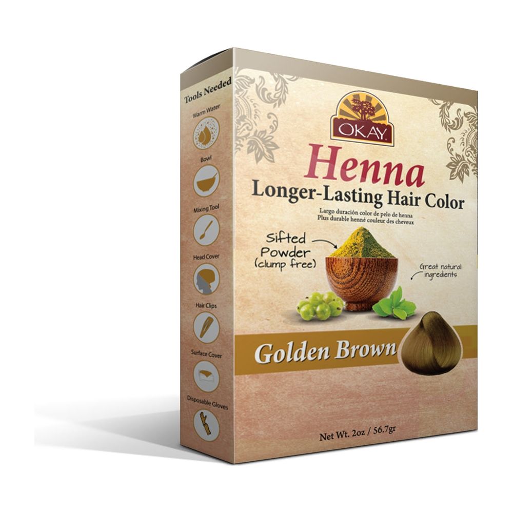 OKAY Henna Hair Color - Golden Brown 50g - Beauty Exchange Beauty Supply