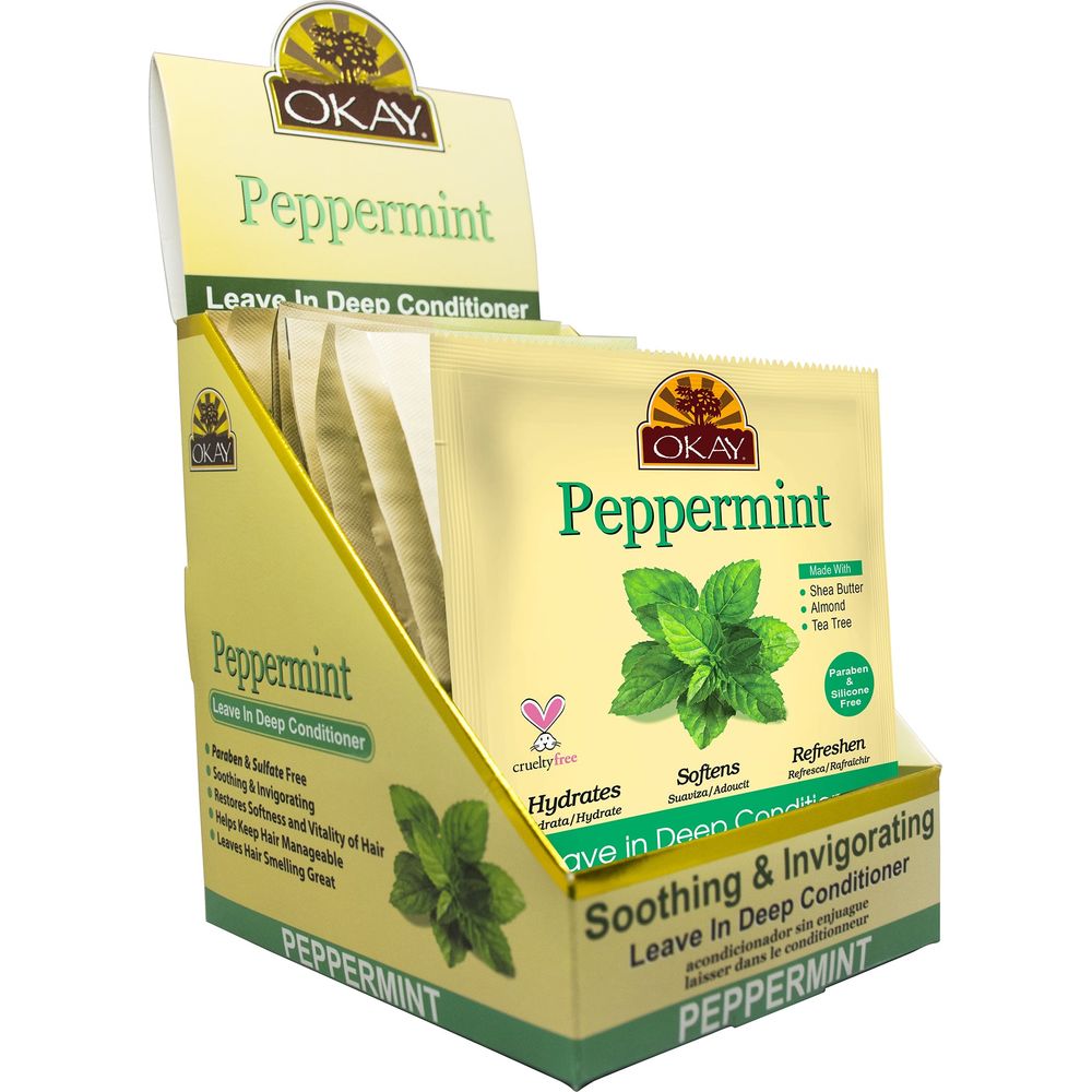 OKAY Peppermint Soothing and Invigorating Leave - In Conditioner 1.5oz - Beauty Exchange Beauty Supply