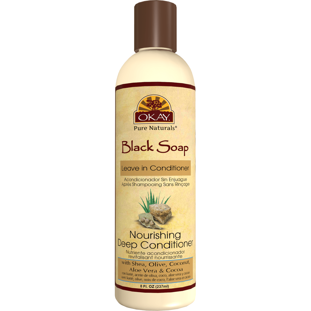 OKAY Pure Naturals African Black Soap Leave - In Conditioner - 8oz - Beauty Exchange Beauty Supply