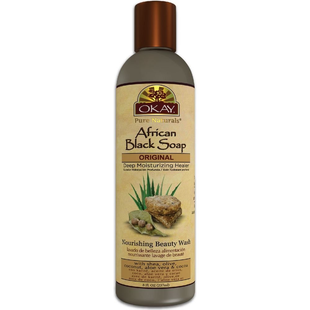 OKAY Pure Naturals African Black Soap Liquid - 8oz - Beauty Exchange Beauty Supply