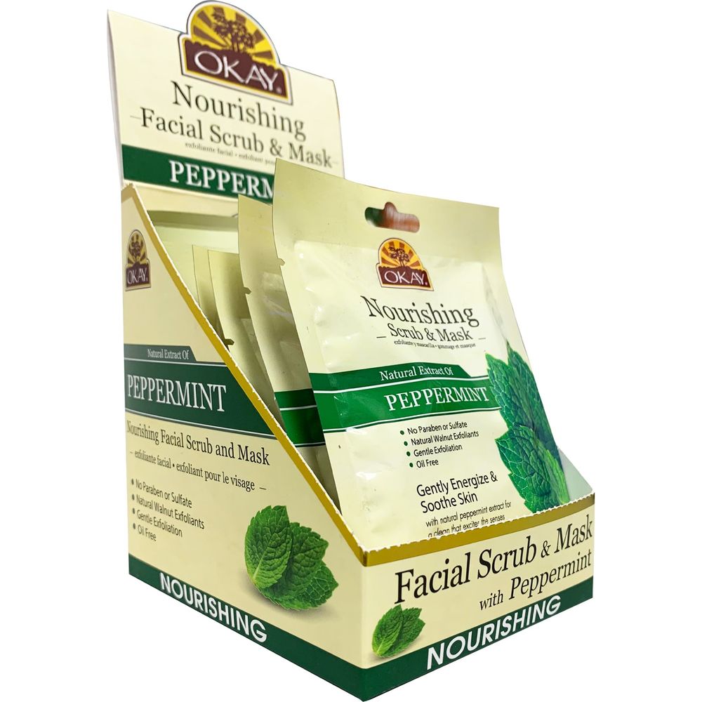 OKAY Pure Naturals PEPPERMINT Facial Scrub 1.5oz / 43g - Beauty Exchange Beauty Supply