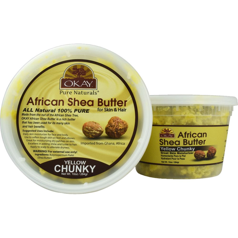 OKAY Pure Naturals Yellow Shea Butter Chunks - 10oz - Beauty Exchange Beauty Supply