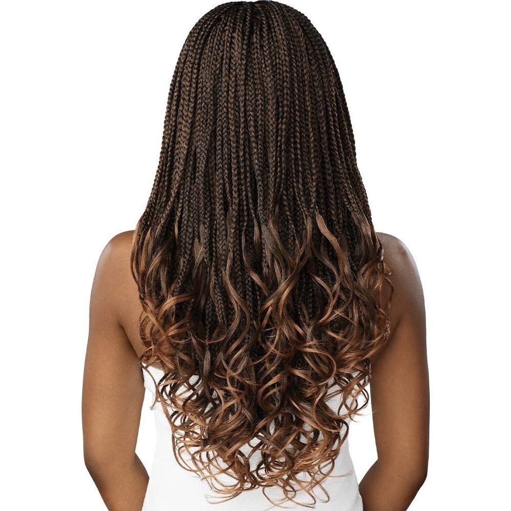 Outre 4x4 Braided HD Lace Front Wigs - Middle Part French Curl Box Braids 26" - Beauty Exchange Beauty Supply