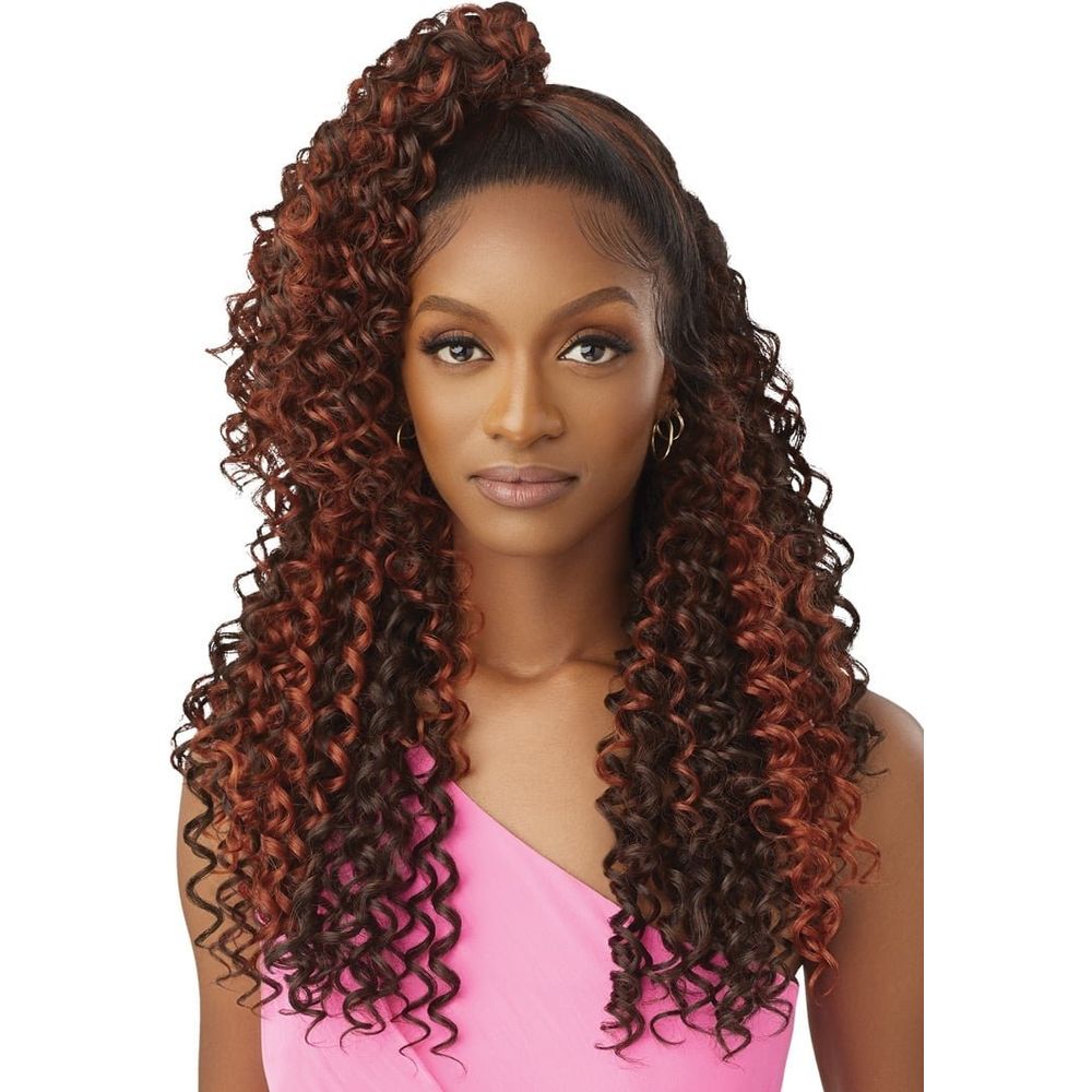 Outre Airtied 100% Fully Hand-Tied Human Hair Blend HD Lace Wig - Dominican Curly 22" - Beauty Exchange Beauty Supply