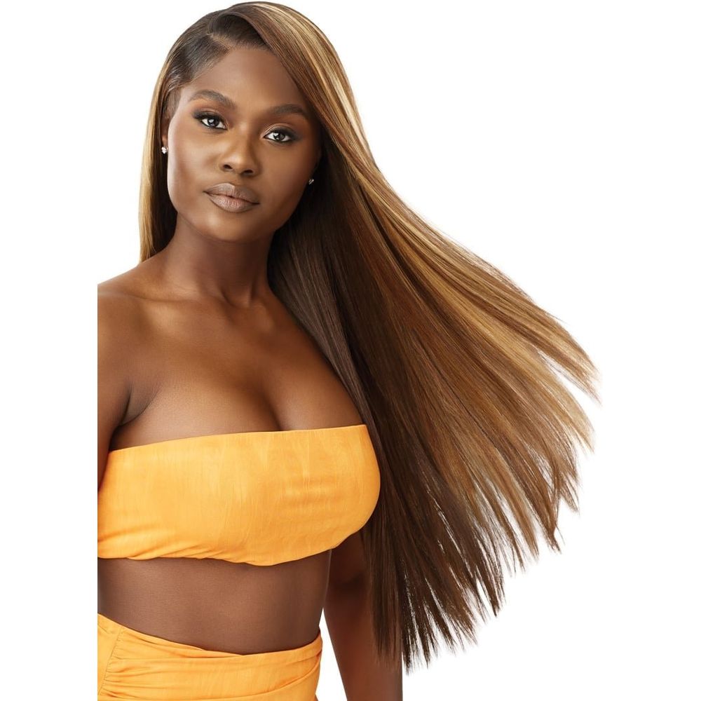 Outre Airtied 100% Fully Hand-Tied Human Hair Blend HD Lace Wig - Sleek Yaki 28" - Beauty Exchange Beauty Supply