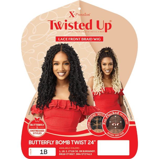 Outre X-Pression Twisted Up 4x4 Synthetic Lace Front Wig - Butterfly Bomb Twist 24" - Beauty Exchange Beauty Supply
