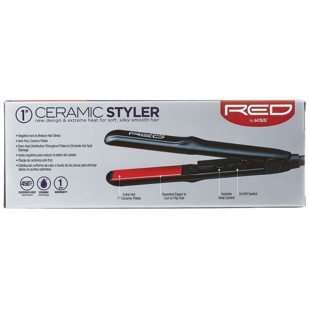 Red by Kiss 1" Ceramic Flat Iron - Beauty Exchange Beauty Supply