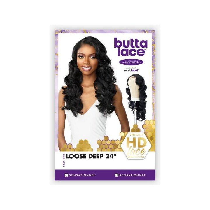 Sensationnel Butta Lace Human Hair Blend Lace Front Wig - Loose Deep 24" - Beauty Exchange Beauty Supply