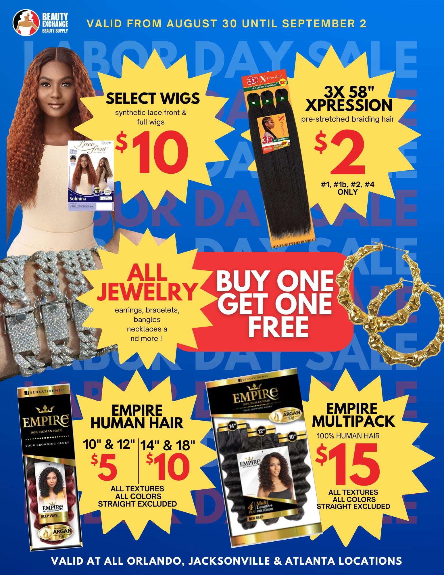 Labor Day Sale for Orlando, Atlanta and Jacksonville - Beauty Exchange Beauty Supply