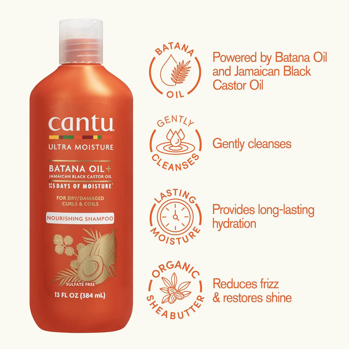 Cantu Batana Oil + Jamaican Black Castor Oil Shampoo – 13oz