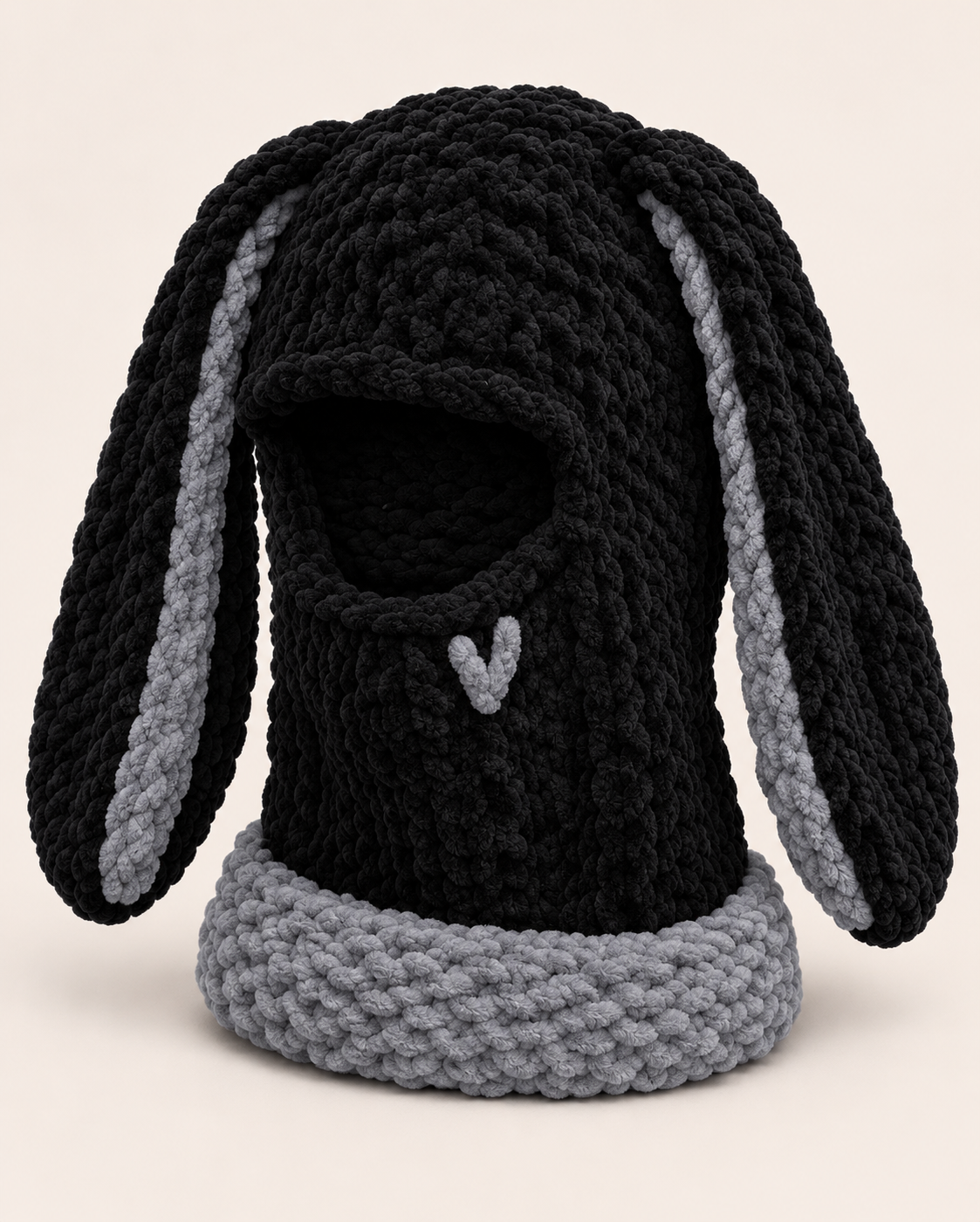 Soft Knit Bunny Ear Balaclava Face Mask