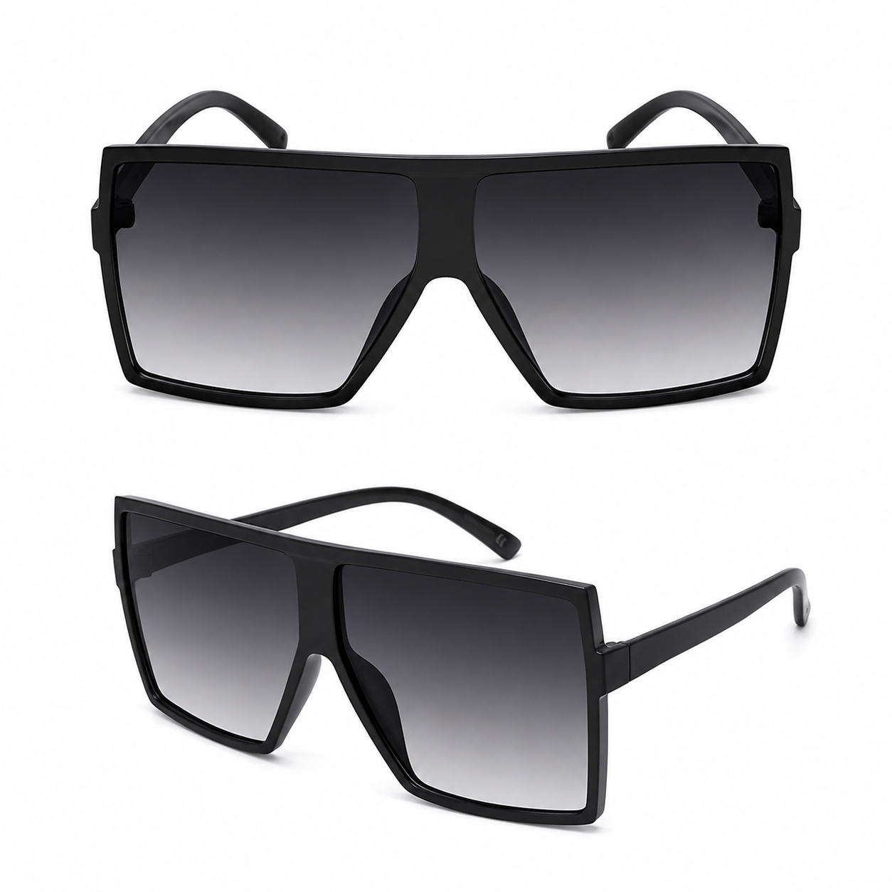 Chic Looks Oversized Shield Sunglasses Black – EA1345D