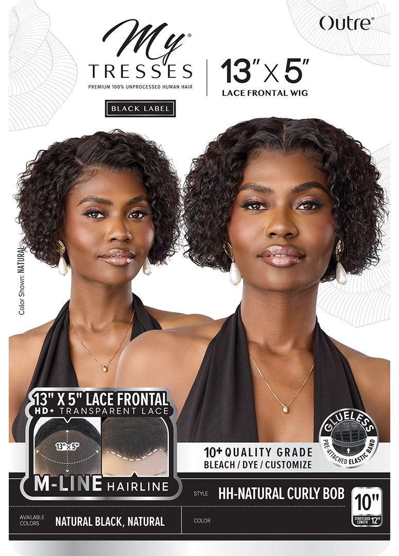 Outre MyTresses Black Label 13x5 Lace Frontal Wig 100% Unprocessed Human Hair - HH-Natural Curly Bob