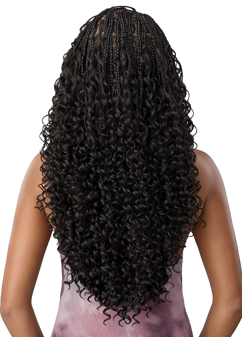 Outre Airtied 100% Fully Hand-Tied Human Hair Blend HD Lace Wig - Boho Passion Box Braids 24"