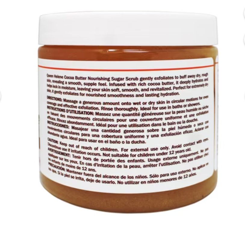 Queen Helene Sugar Scrub – Cocoa Butter, Citrus & Mint Julep, 20 oz