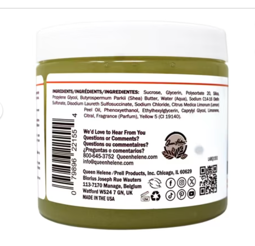 Queen Helene Sugar Scrub – Cocoa Butter, Citrus & Mint Julep, 20 oz