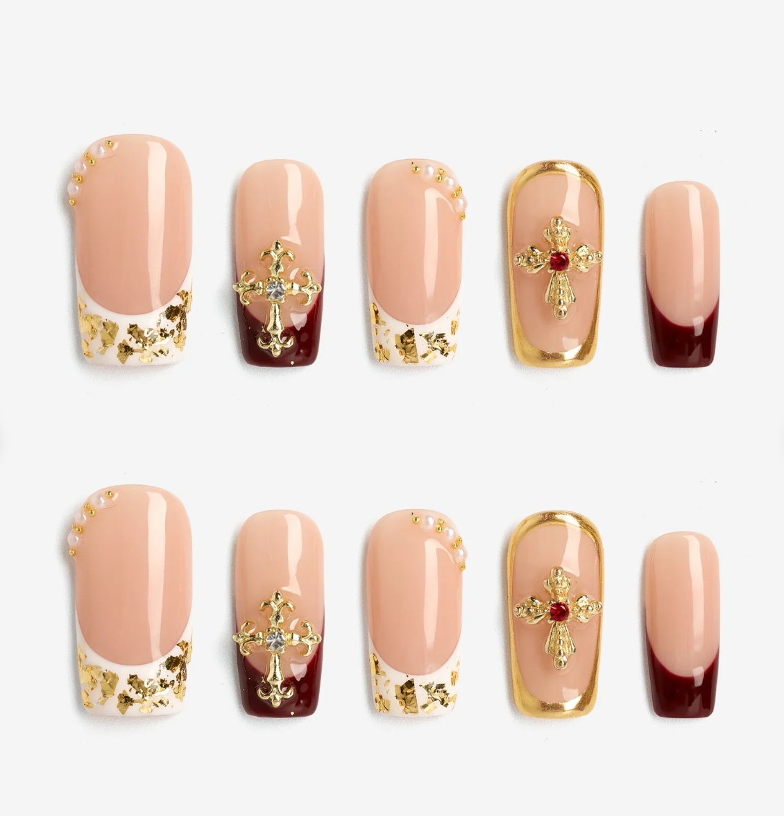 DRESUP Florulent Confection Medium Square Press-On Nails – 12 Pieces