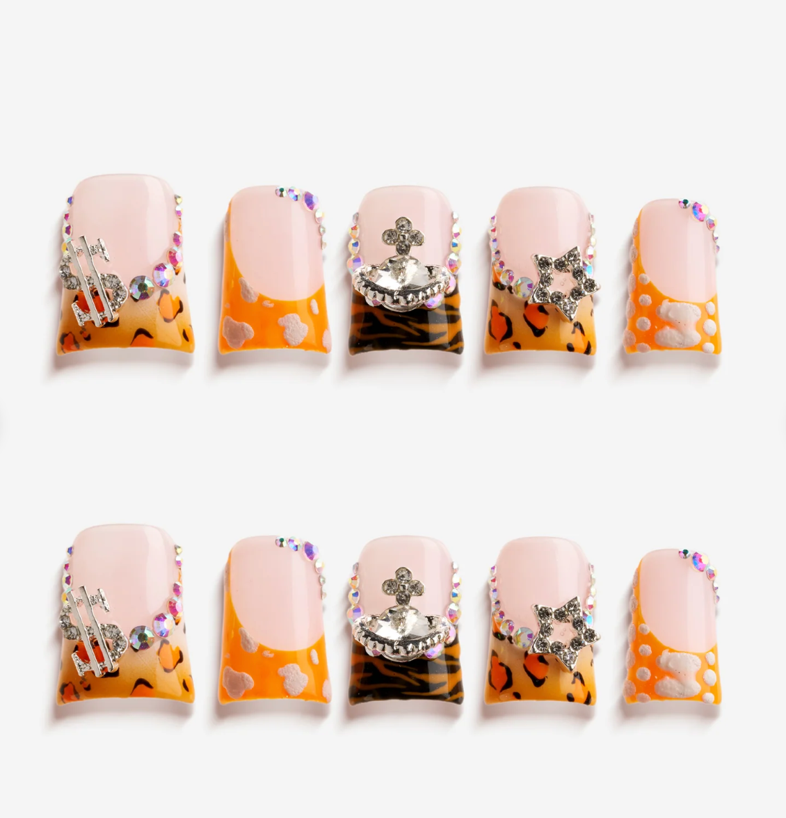 DRESUP Butterfly Mirage Short Duck Press-On Nails – 12 Pieces