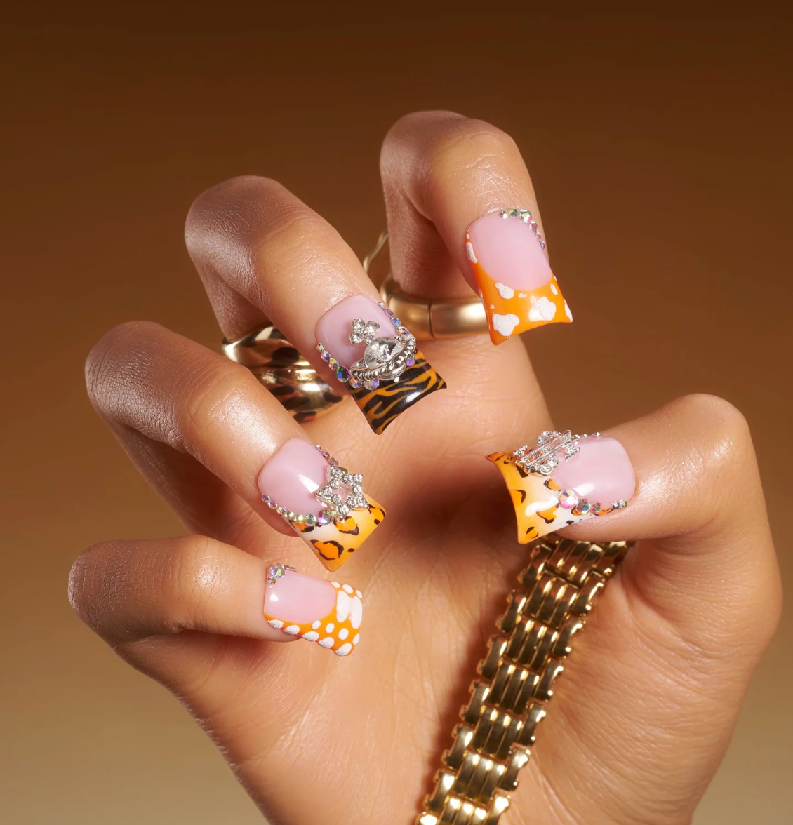 DRESUP Butterfly Mirage Short Duck Press-On Nails – 12 Pieces