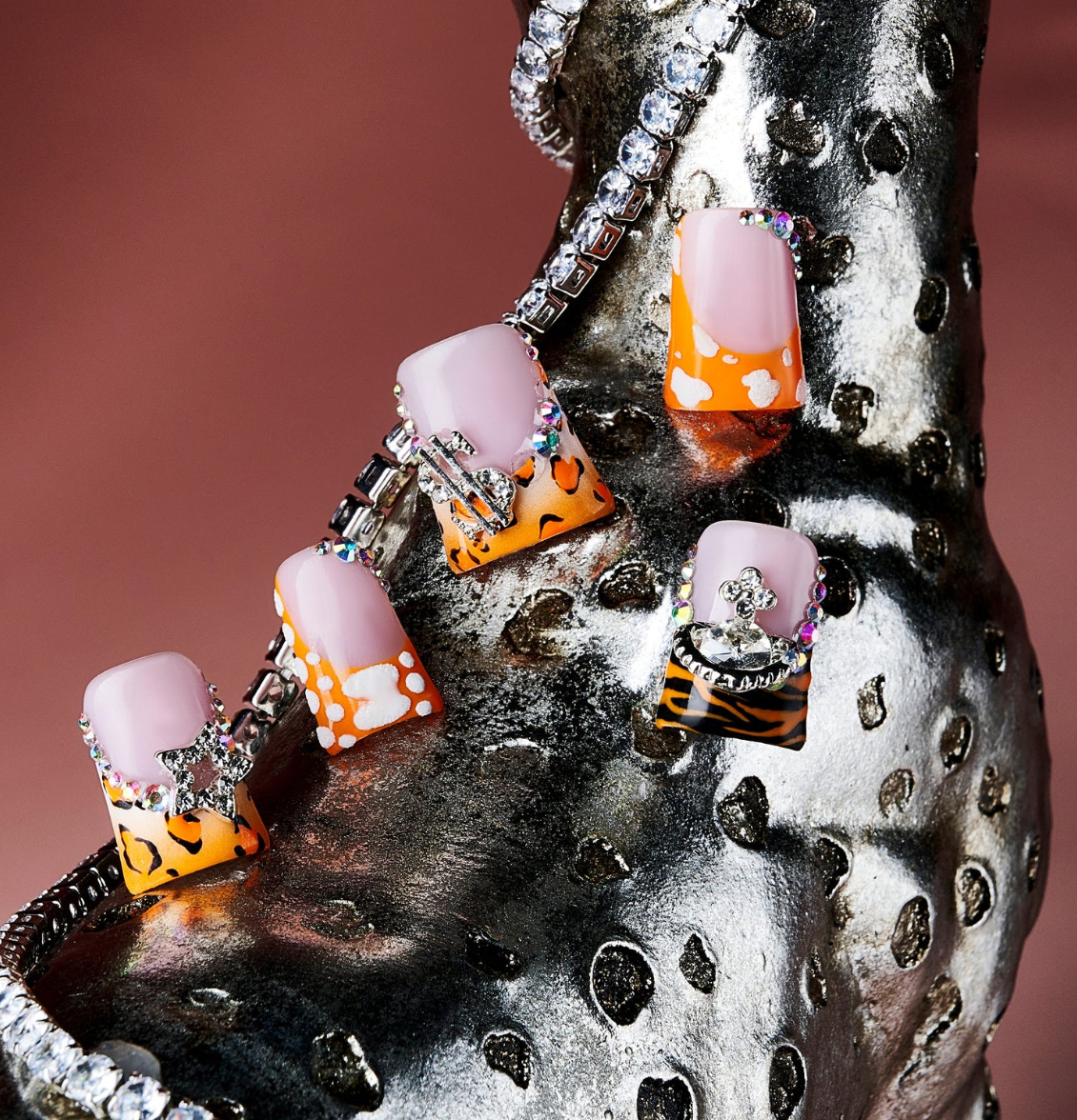 DRESUP Butterfly Mirage Short Duck Press-On Nails – 12 Pieces