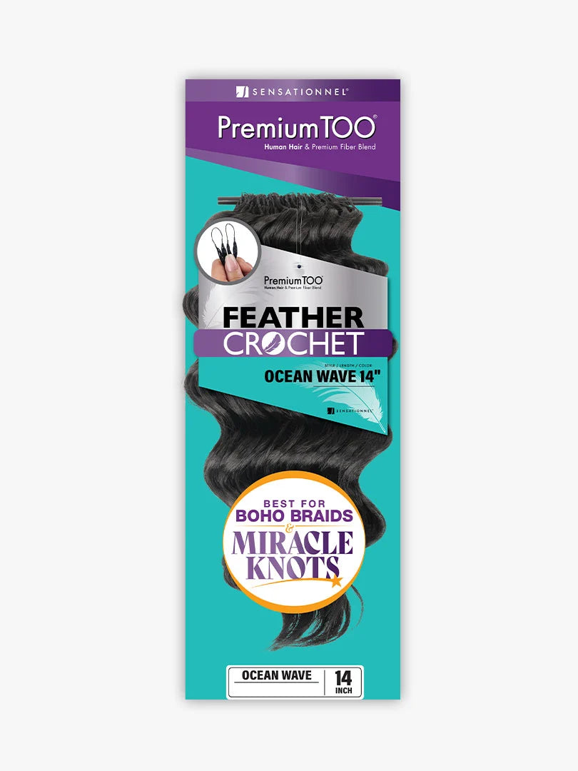 Sensationnel Premium Too Feather Human Hair Blend Crochet – Ocean Wave