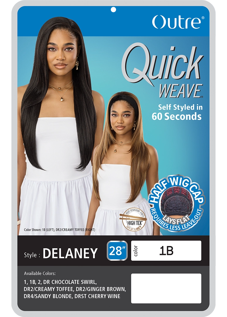 Outre Quick Weave Synthetic Half Wig – Delaney