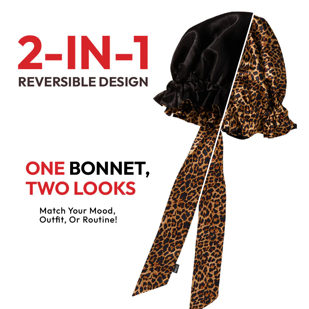 Red By Kiss Premium Satin Ruffle Tie Bonnet