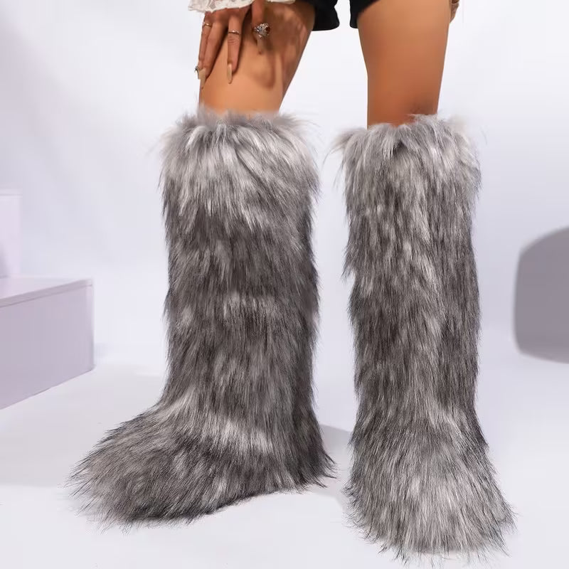 Women's Luxe Fluffy Knee-High Winter Boots