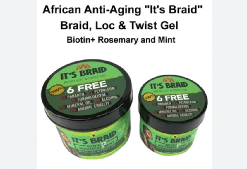 AAA African Anti - Aging "It’s Braid" Braid, Loc & Twist Gel – Biotin + Essential Oils – 4.5 oz & 10 oz - Beauty Exchange Beauty Supply