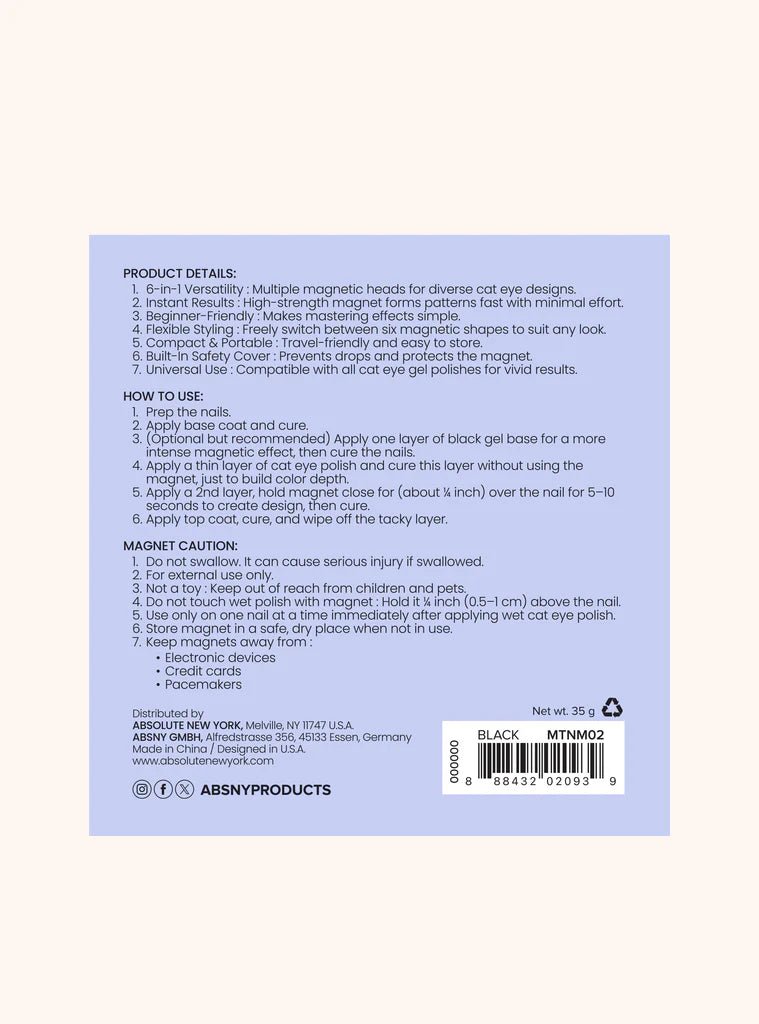 Absolute New York 6 - in - 1 Nail Art Magnet Tool - Beauty Exchange Beauty Supply