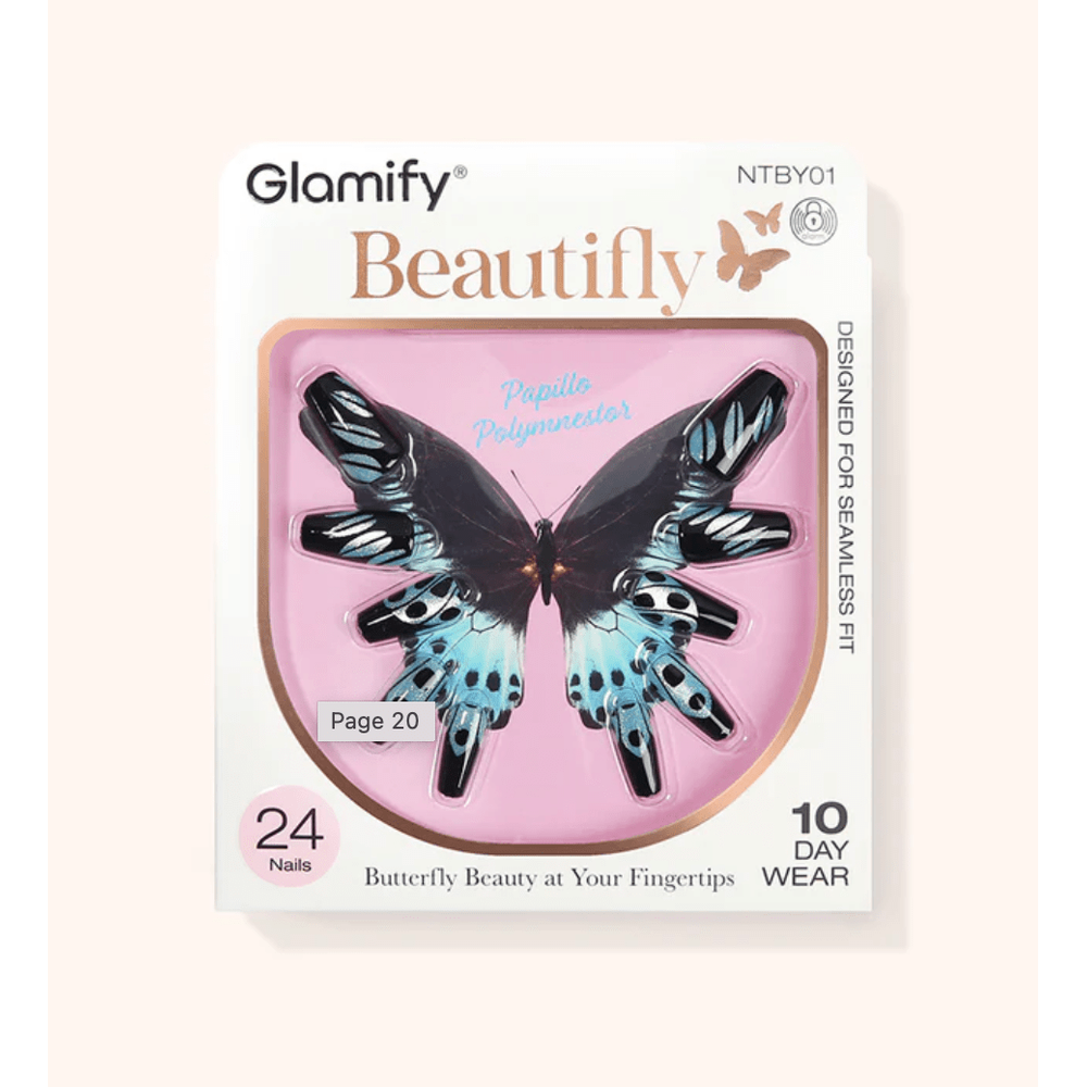 Absolute New York Beautifly Press - On Nails - Coffin Medium - Beauty Exchange Beauty Supply